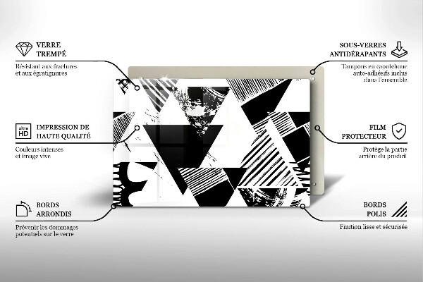 Abdeckung induktionskochfeld Geometrische Dreiecke