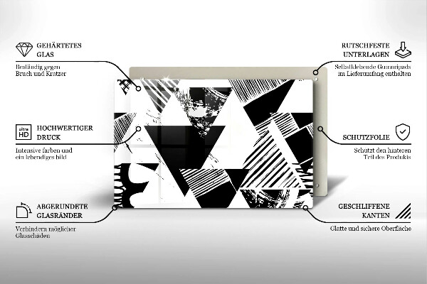 Abdeckung induktionskochfeld Geometrische Dreiecke