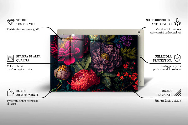 Abdeckung induktionskochfeld Schöne Blumen