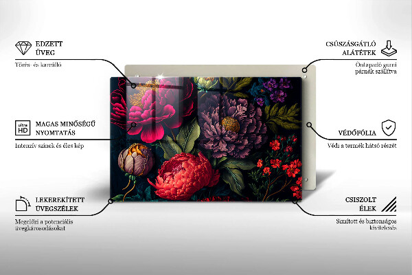 Abdeckung induktionskochfeld Schöne Blumen