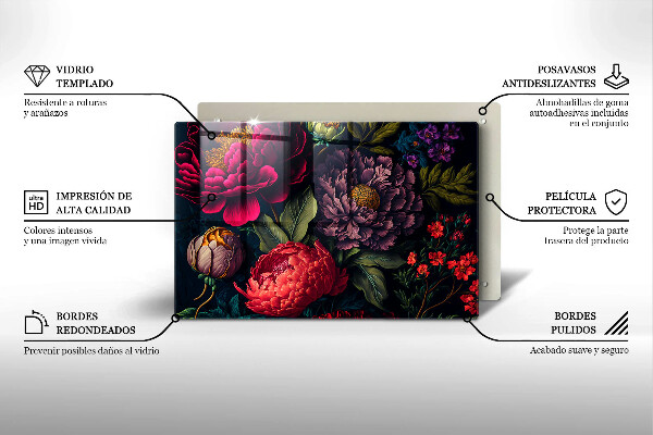 Abdeckung induktionskochfeld Schöne Blumen