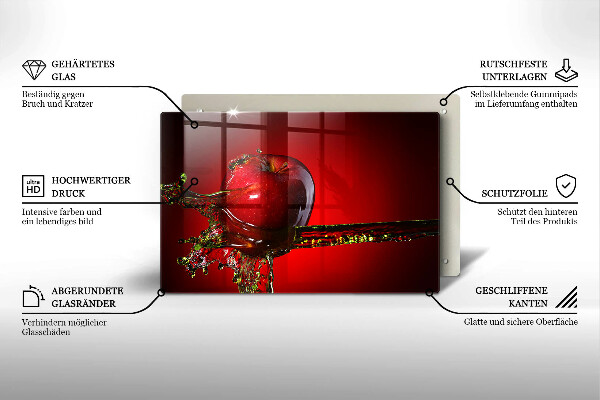 Herdabdeckung Apfelfrucht im Wasser