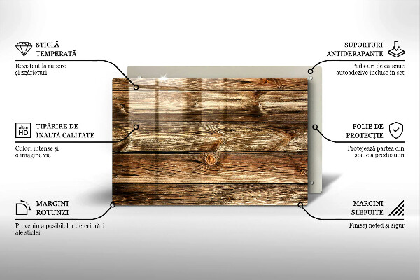 Herdabdeckung Holzplankenstruktur