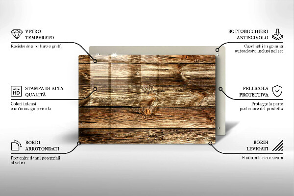Herdabdeckung Holzplankenstruktur