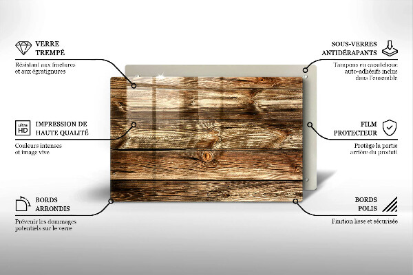 Herdabdeckung Holzplankenstruktur