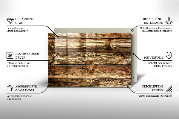 Herdabdeckung Holzplankenstruktur