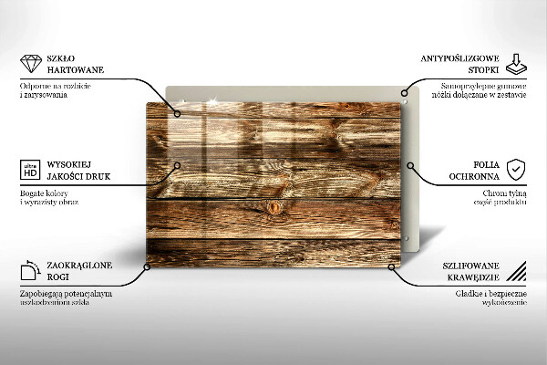 Herdabdeckung Holzplankenstruktur