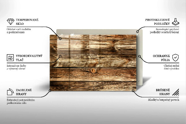 Herdabdeckung Holzplankenstruktur