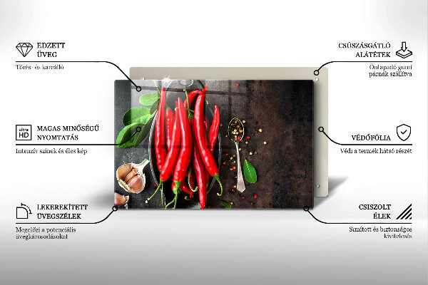 Herdabdeckung Rote Chilischoten