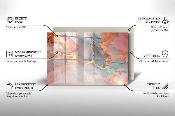 Herdabdeckung Marmor mit Gold