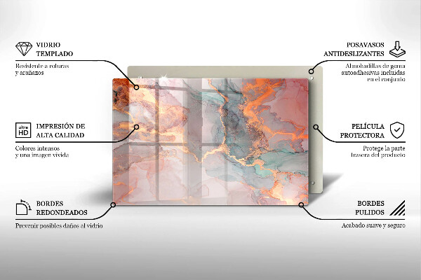 Herdabdeckung Marmor mit Gold