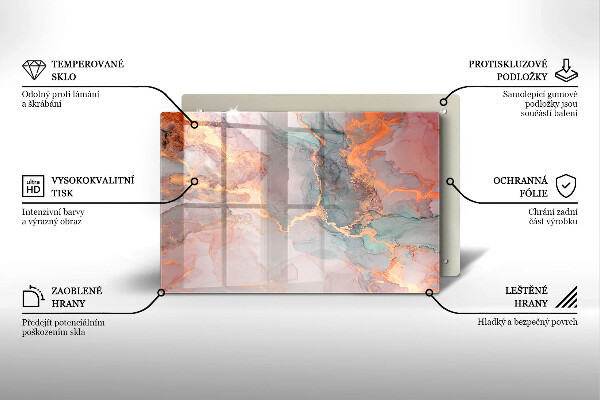 Herdabdeckung Marmor mit Gold