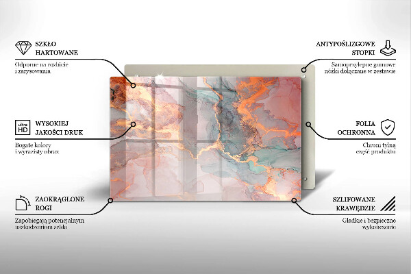 Herdabdeckung Marmor mit Gold