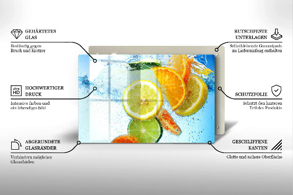 Herdabdeckung Saftiges Zitruswasser
