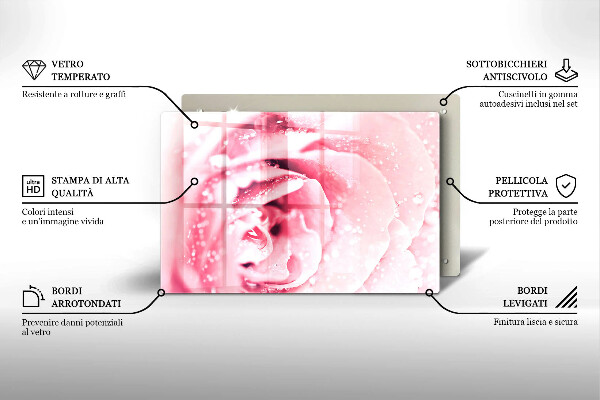 Herdabdeckung Tautropfen und Rosenblüte