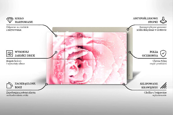 Herdabdeckung Tautropfen und Rosenblüte