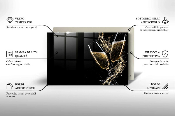 Herdabdeckung Gläser Champagner