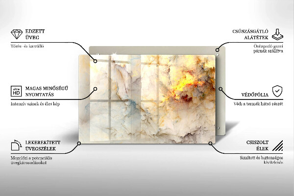 Abdeckung induktionskochfeld Marmorstruktur mit Gold
