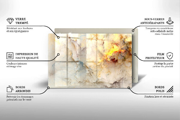 Abdeckung induktionskochfeld Marmorstruktur mit Gold