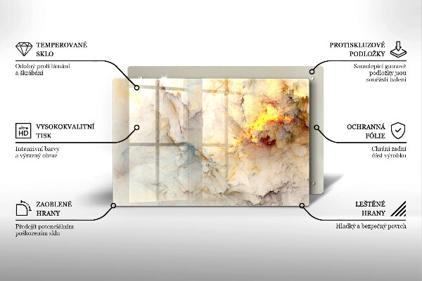 Abdeckung induktionskochfeld Marmorstruktur mit Gold