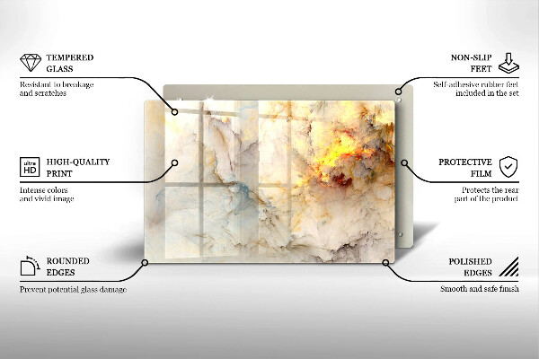 Abdeckung induktionskochfeld Marmorstruktur mit Gold
