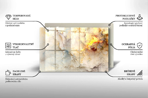 Abdeckung induktionskochfeld Marmorstruktur mit Gold