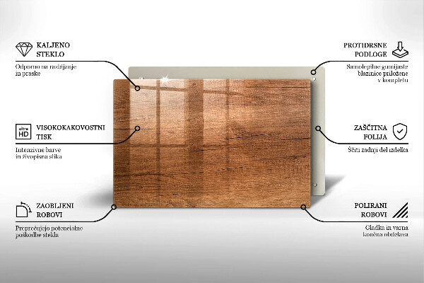Herdabdeckung Holzstruktur