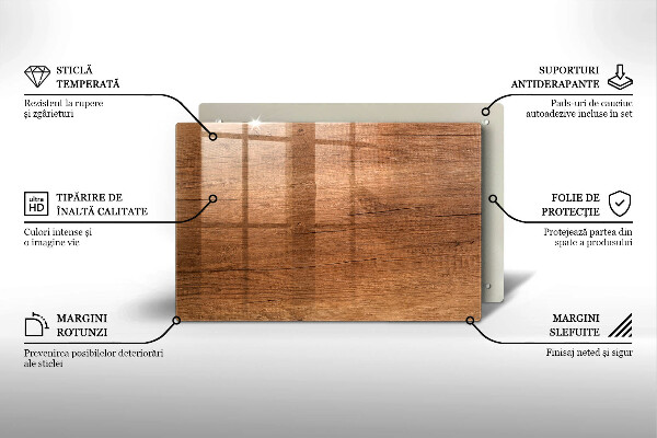 Herdabdeckung Holzstruktur