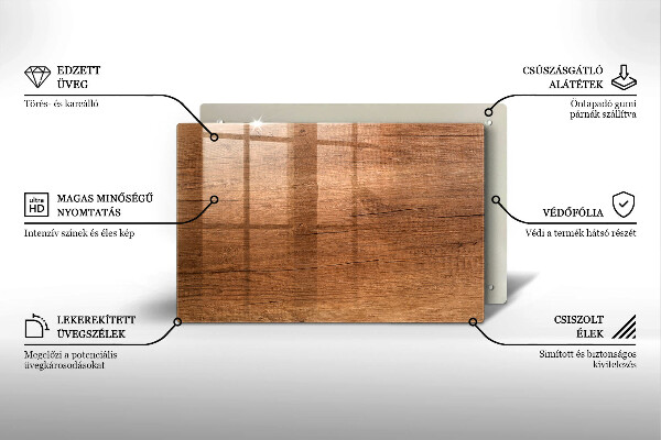 Herdabdeckung Holzstruktur