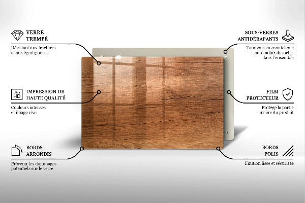 Herdabdeckung Holzstruktur