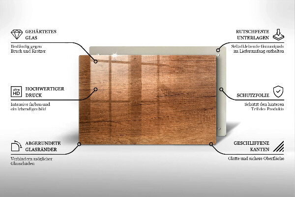 Herdabdeckung Holzstruktur