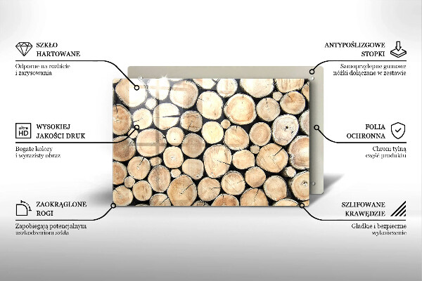 Herdabdeckung Baumstämme aus Holz