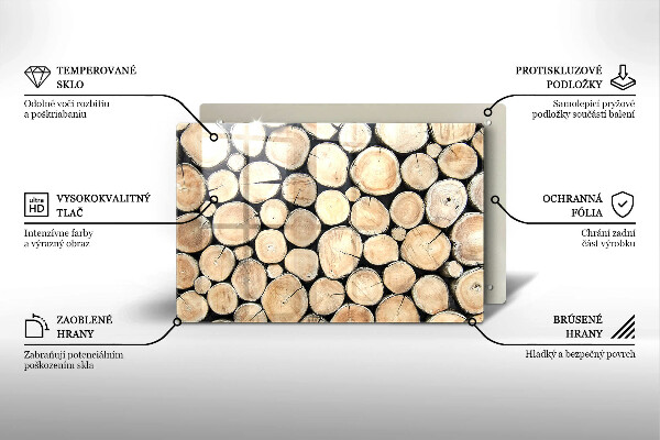 Herdabdeckung Baumstämme aus Holz