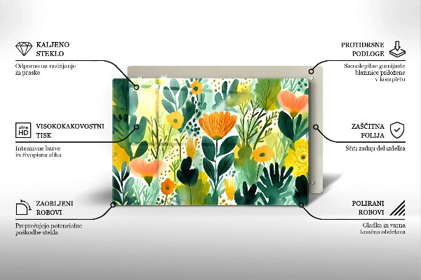 Abdeckung induktionskochfeld Bemalte Blumen
