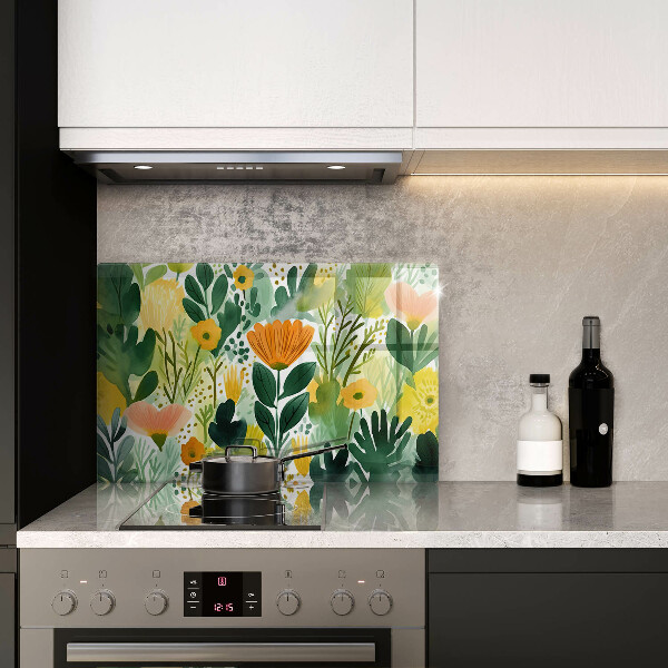 Abdeckung induktionskochfeld Bemalte Blumen