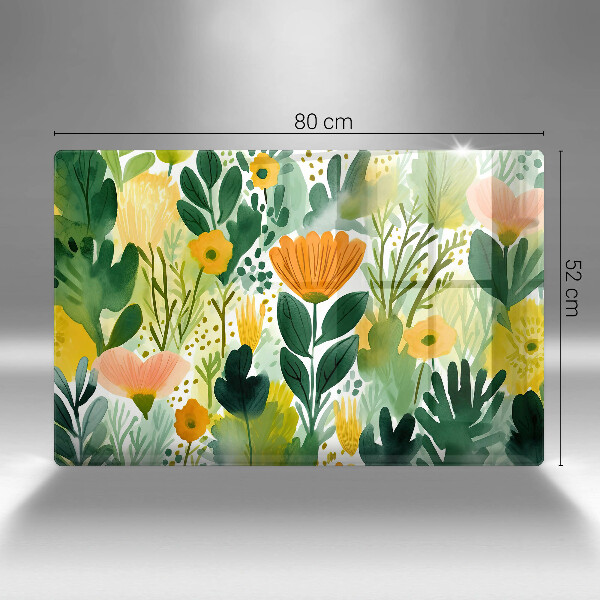 Abdeckung induktionskochfeld Bemalte Blumen