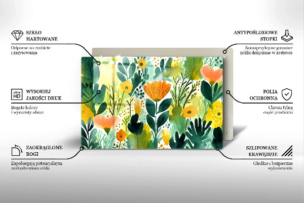 Abdeckung induktionskochfeld Bemalte Blumen