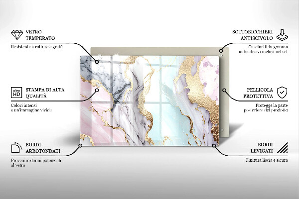 Abdeckung induktionskochfeld Pastellmarmor