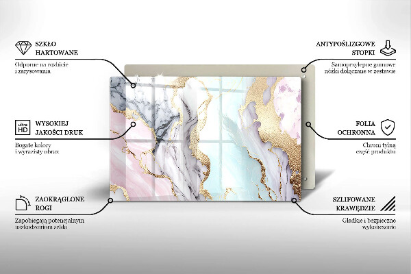 Abdeckung induktionskochfeld Pastellmarmor