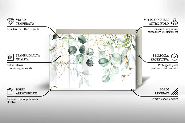 Abdeckung induktionskochfeld Bemalte Pflanzen
