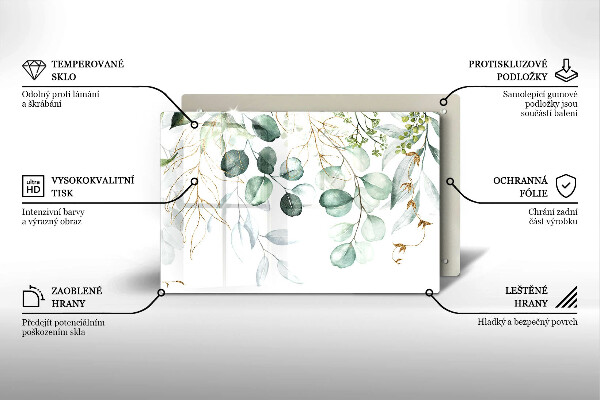 Abdeckung induktionskochfeld Bemalte Pflanzen