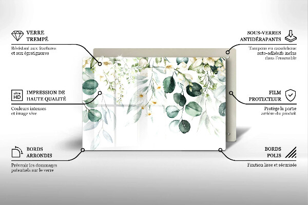 Abdeckung induktionskochfeld Aquarellpflanzen