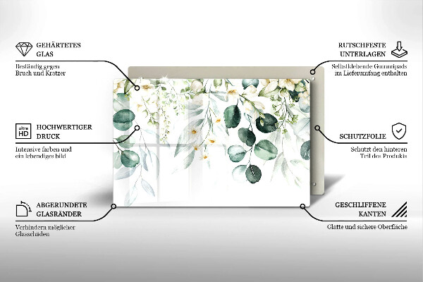 Abdeckung induktionskochfeld Aquarellpflanzen