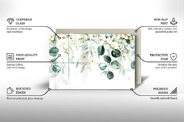 Abdeckung induktionskochfeld Aquarellpflanzen