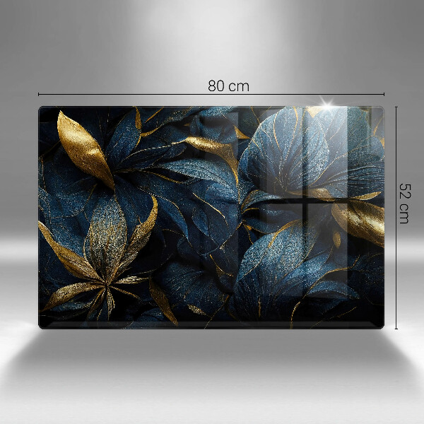 Abdeckung induktionskochfeld Dekorative Blätter mit Gold