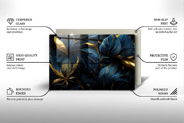 Abdeckung induktionskochfeld Dekorative Blätter mit Gold