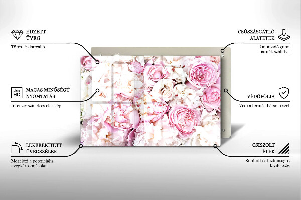 Herdabdeckung Pfingstrosenstrauß