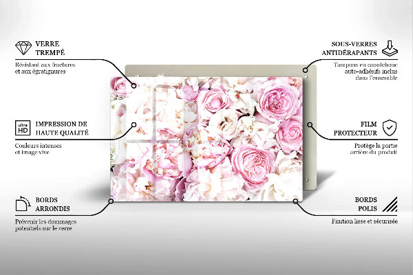 Herdabdeckung Pfingstrosenstrauß