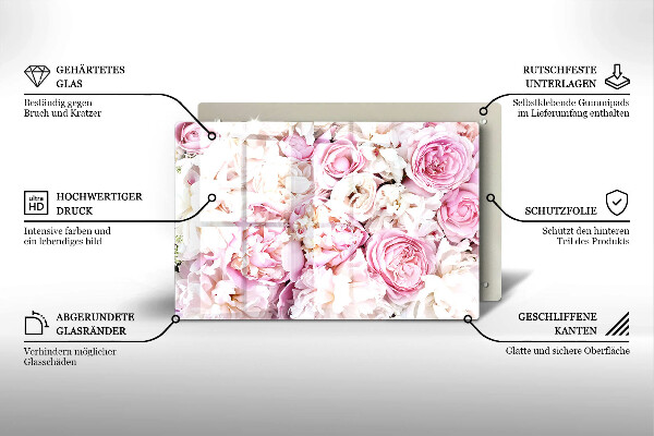 Herdabdeckung Pfingstrosenstrauß