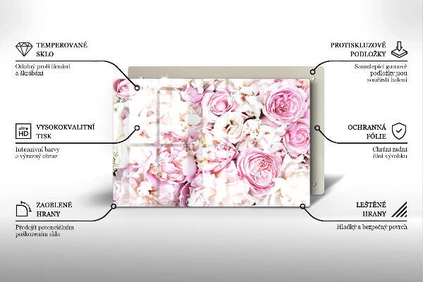 Herdabdeckung Pfingstrosenstrauß